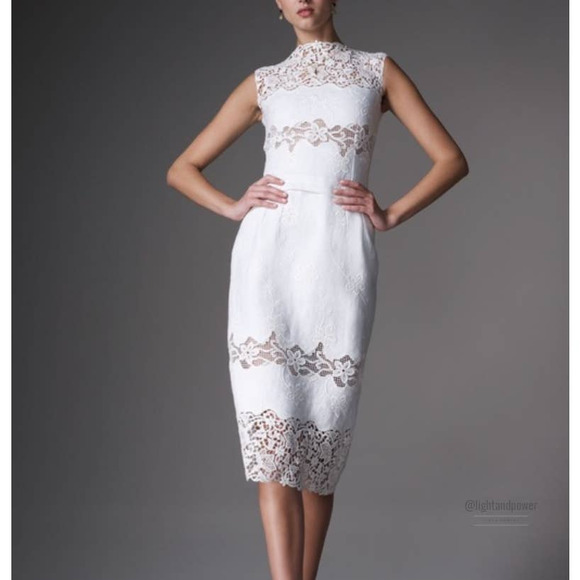 Dolce & Gabbana Dresses & Skirts - Dolce & Gabbana White Linen Lace Sheath Dress EUC